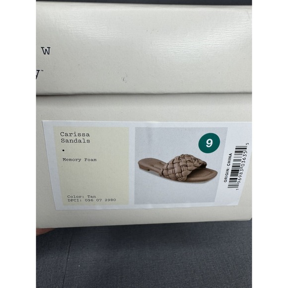 A New Day Women's Tan Carissa Woven Strap Open-Toe Slide Sandals Size 9 - Picture 7 of 8